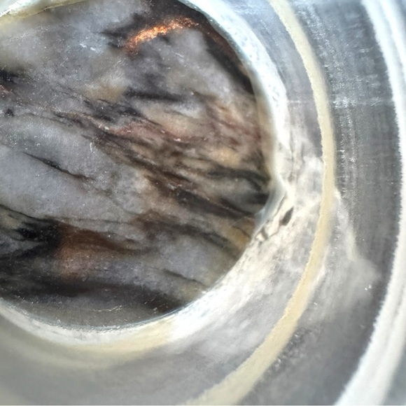 Vintage Carved Onyx Stone Lidded Trinket Dish – Flower Shaped - Picture 11 of 12